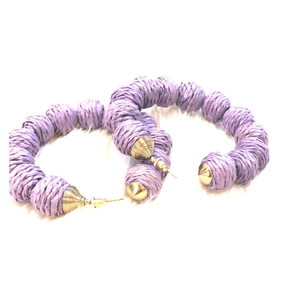 Purple statement hoops